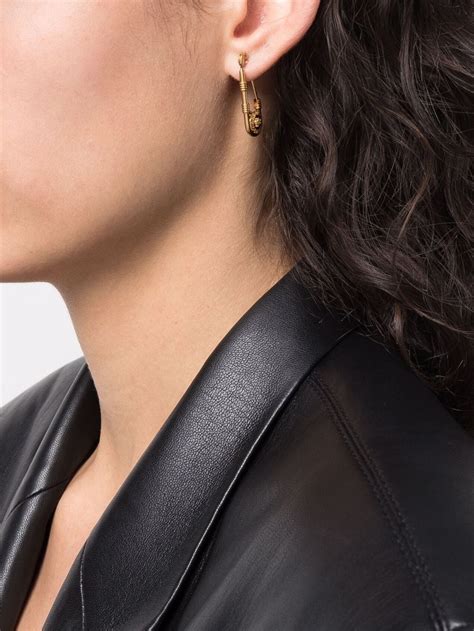 versace safety pin earrings